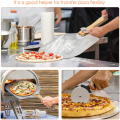 Yuming Factory Metal Pizza Paddle with Foldable Wooden Handle & Stainless Pizza Cutter Wheel for Baking Homemade Pizza and Bread